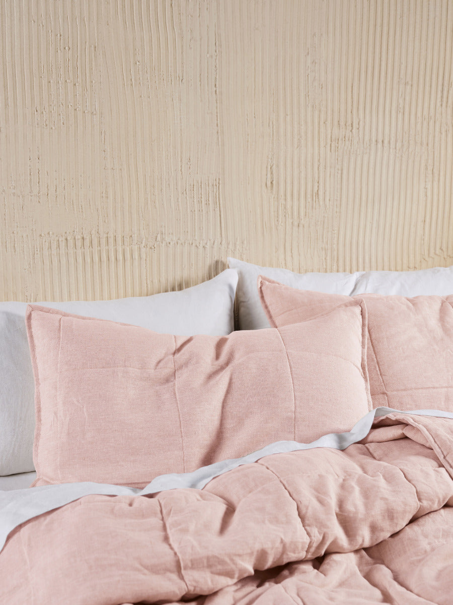 Pure Linen Nimes Rose Pillow Sham Pair