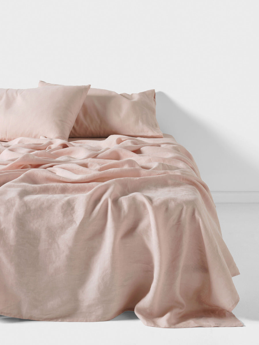 Pure Linen Nimes Rose Sheet Set