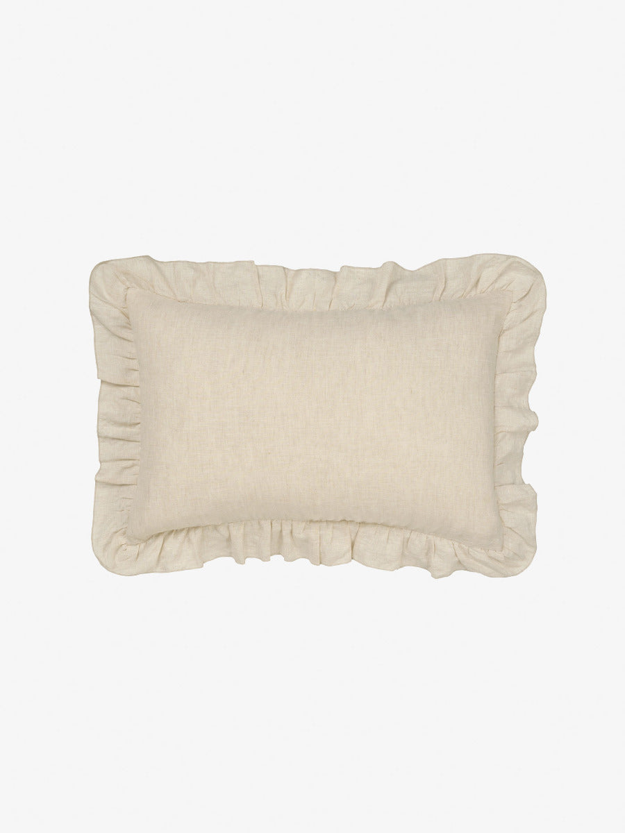 Pure Linen Nimes Ruffle Natural 40x60cm Cushion