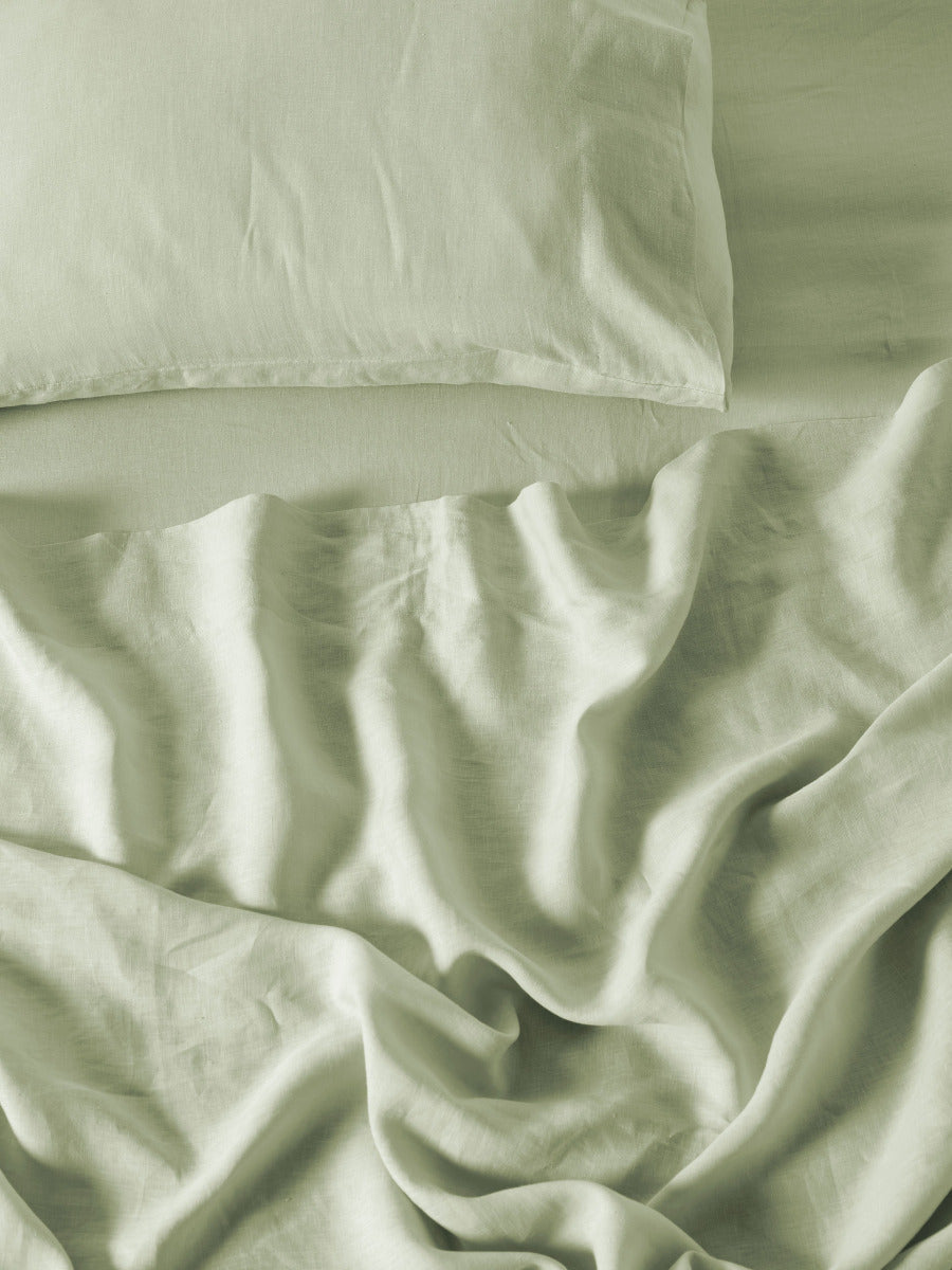 Pure Linen Nimes Wasabi Sheet Set