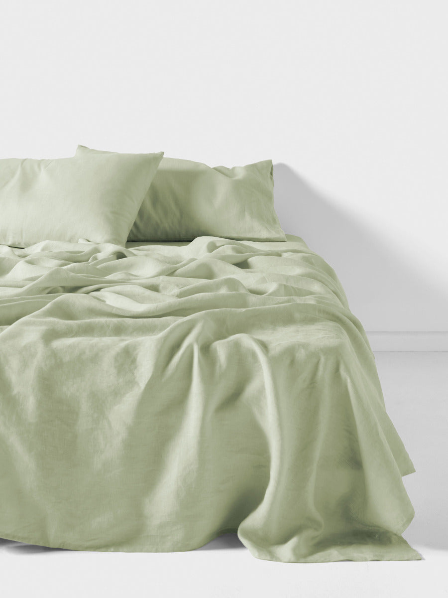 Pure Linen Nimes Wasabi Sheet Set