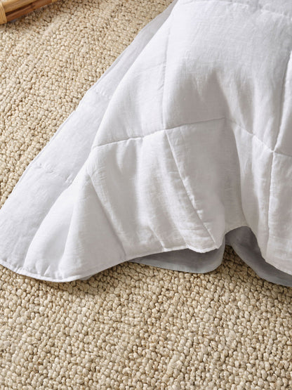 Pure Linen Nimes White Coverlet