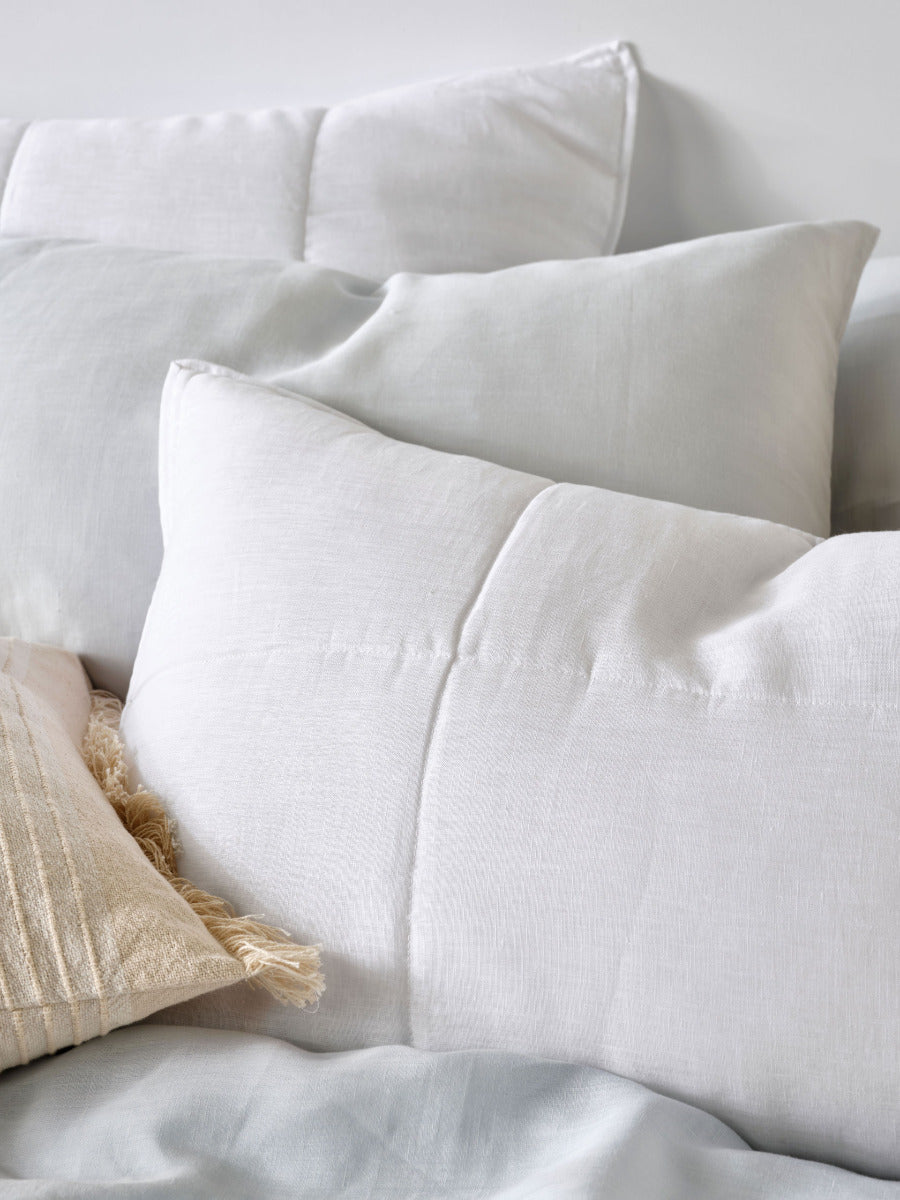 Pure Linen Nimes White Pillow Sham Pair