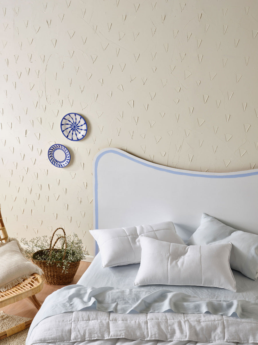 Pure Linen Nimes White Pillow Sham Pair