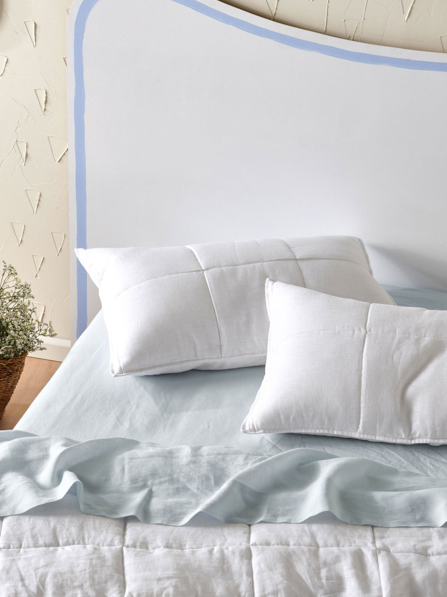 Pure Linen Nimes White Coverlet