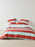 Rugby Stripe Chilli Quilt Cover Set