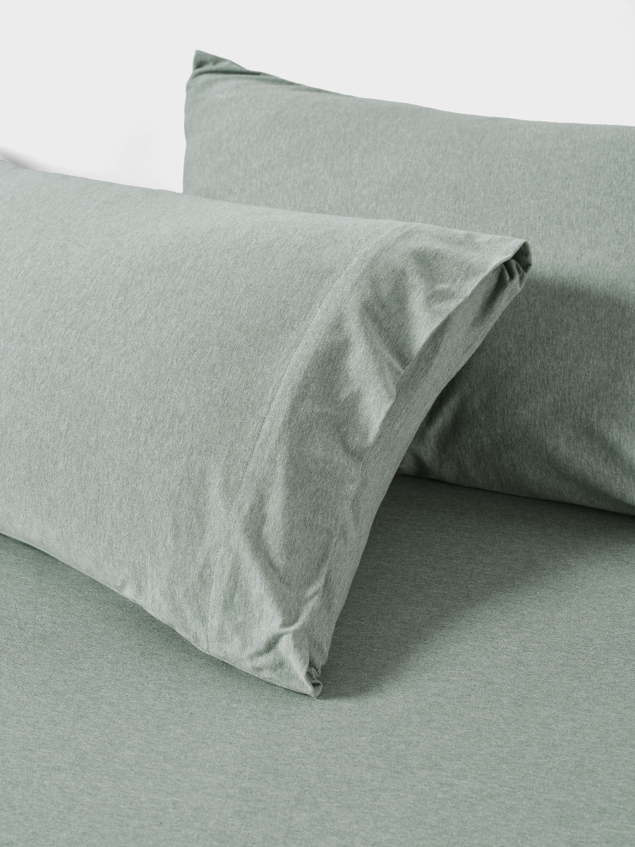 Ryland Eucalyptus Fitted Sheet + Pillowcase Set