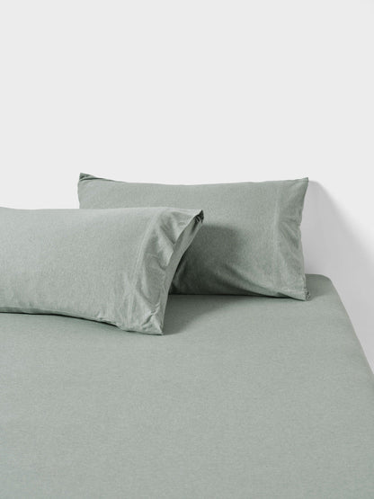 Ryland Eucalyptus Fitted Sheet + Pillowcase Set