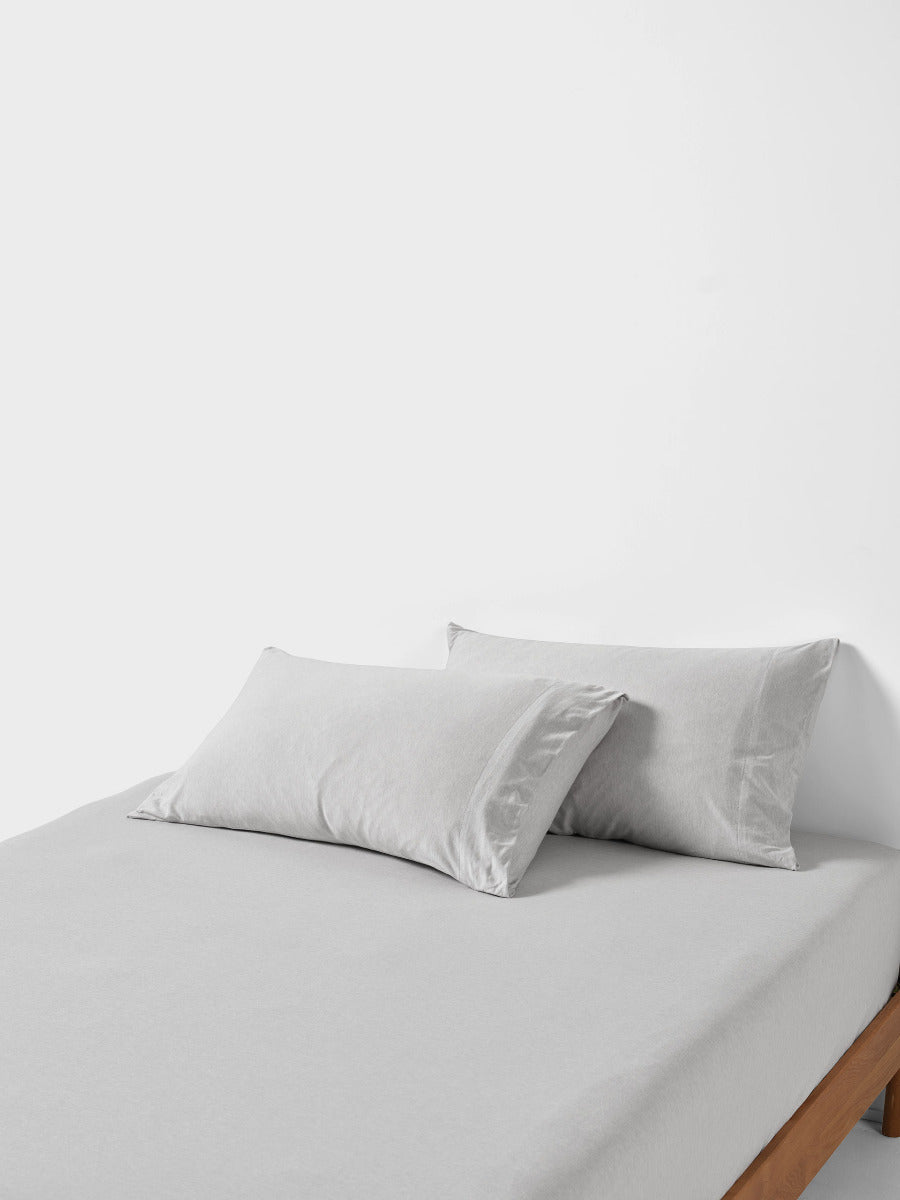 Ryland Grey Fitted Sheet + Pillowcase Set