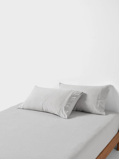 Ryland Grey Fitted Sheet + Pillowcase Set