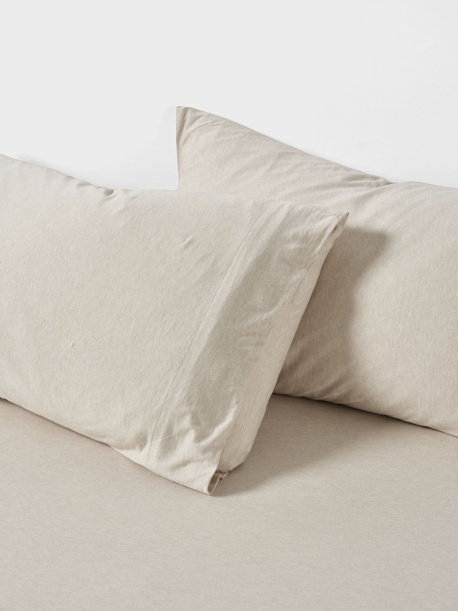 Ryland Pebble Fitted Sheet + Pillowcase Set