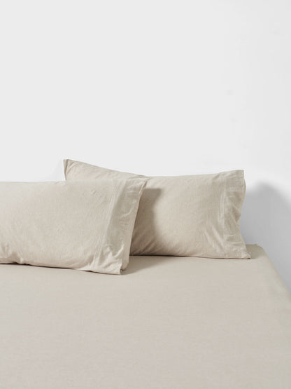 Ryland Pebble Fitted Sheet + Pillowcase Set