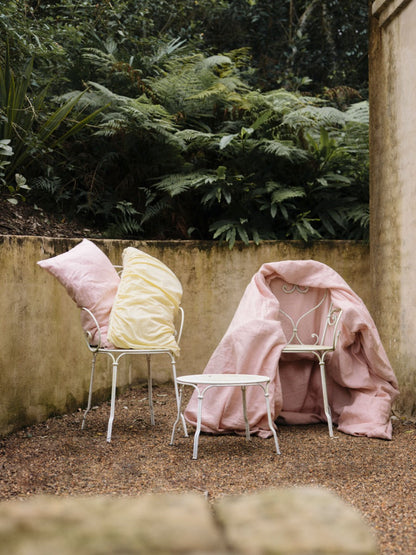 Pure Linen Nimes Rose Pink Quilt Cover Set