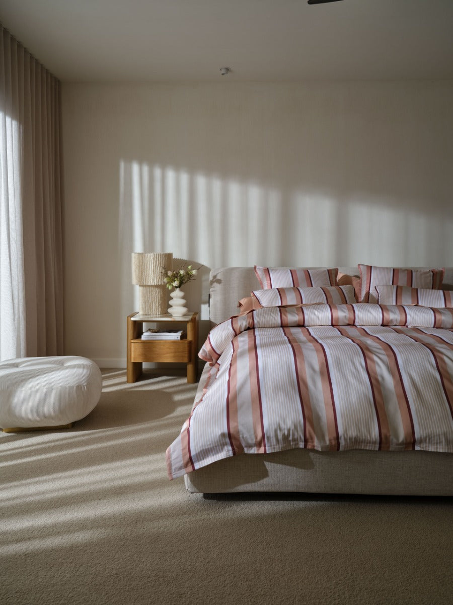 Nara Stripe Clay European Pillowcase