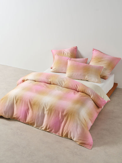 Sunrise Check Bubblegum Quilt Cover Set