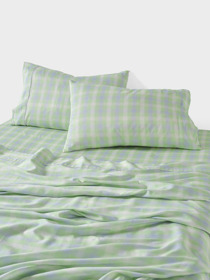 Sunrise Check Clearwater Sheet Set