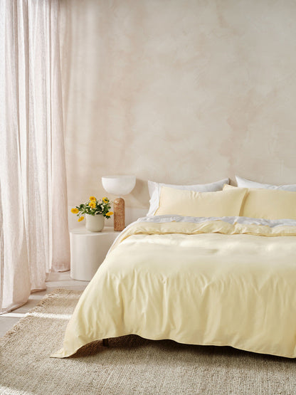Surf Wash Butter 400TC Quilt Cover Set