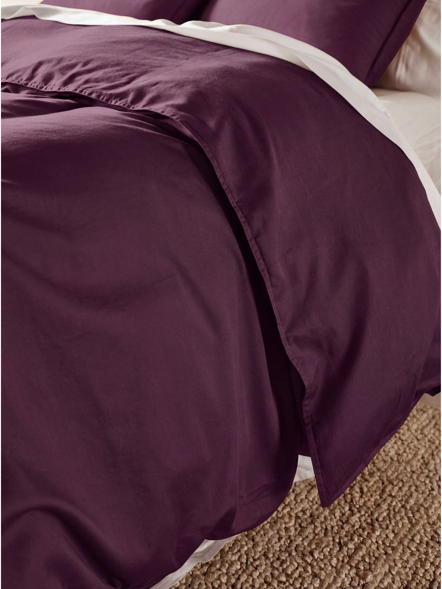 Surf Wash Plum 400TC Quilt Cover Set