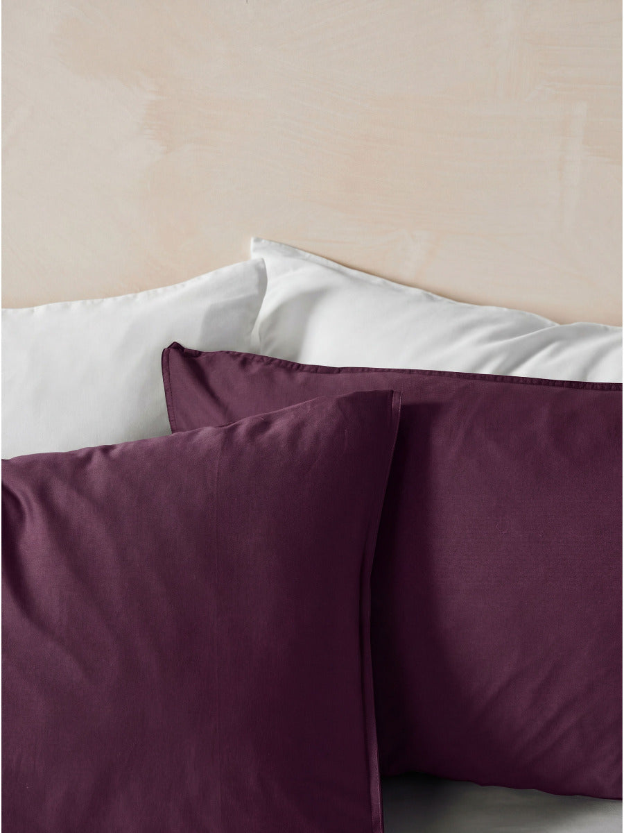 Surf Wash Plum 400TC Quilt Cover Set