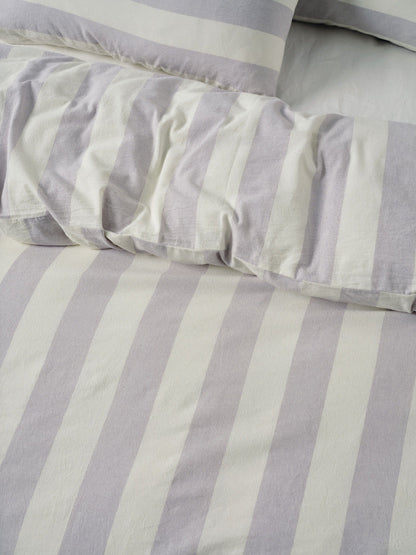 Vintage Stripe Lavender Quilt Cover Set