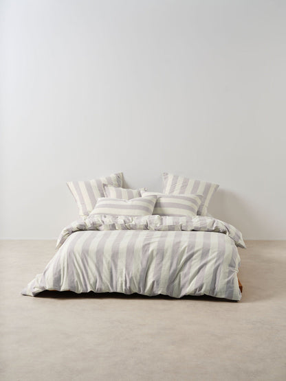 Vintage Stripe Lavender Quilt Cover Set
