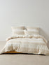 Vintage Wide Stripe Natural Quilt Cover Set