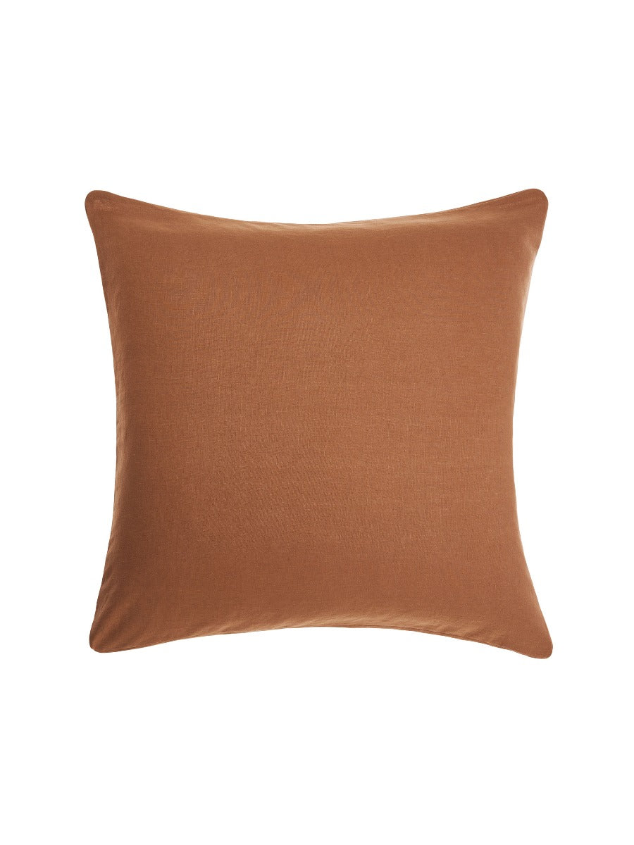 Pure Linen Nimes Cinnamon European Pillowcase