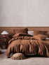 Pure Linen Nimes Cinnamon Quilt Cover Set