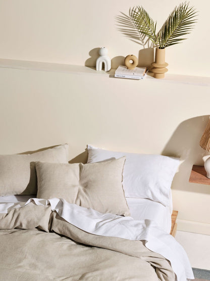 Pure Linen Nimes Natural Quilt Cover Set
