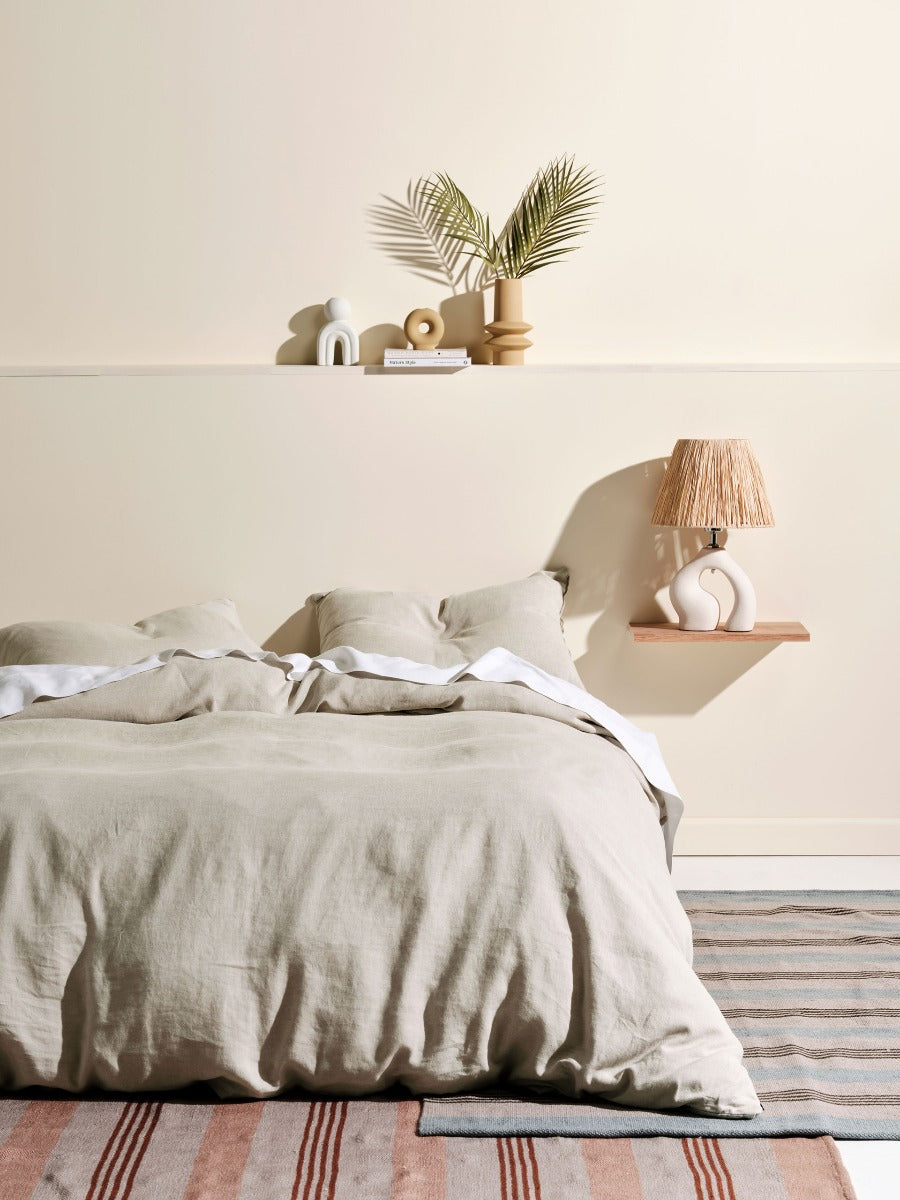 Pure Linen Nimes Natural Quilt Cover Set