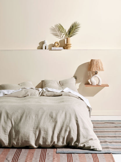 Pure Linen Nimes Natural Quilt Cover Set