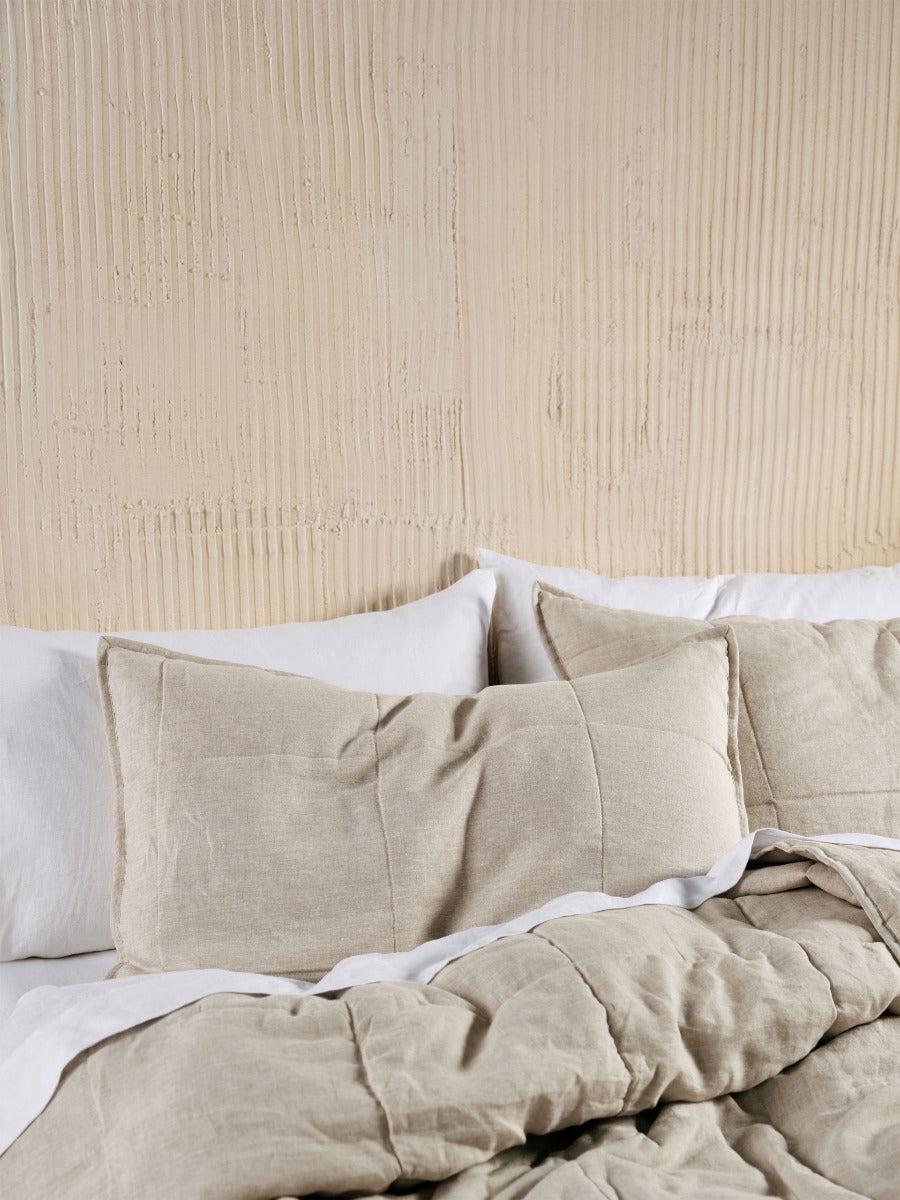 Pure Linen Nimes Natural Pillow Sham Pair