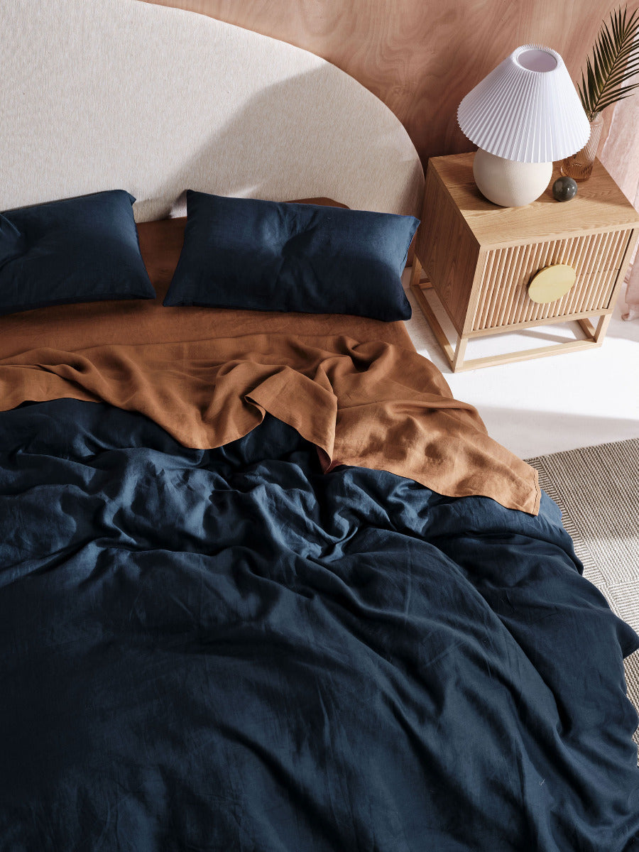 Pure Linen Nimes Navy King Pillowcase