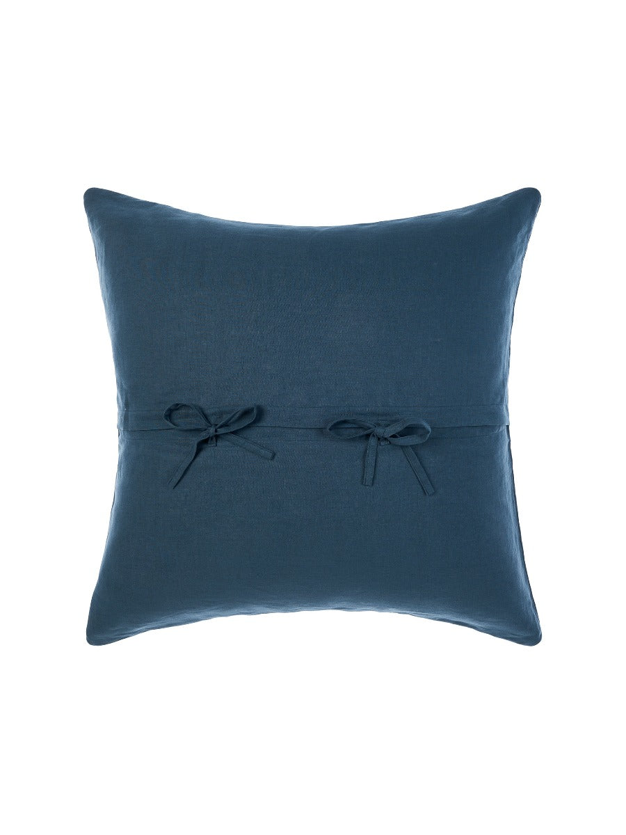 Pure Linen Nimes Navy European Pillowcase