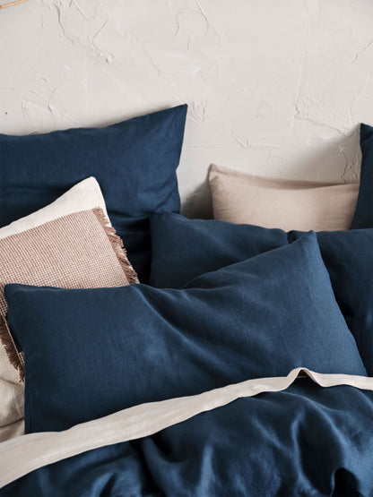 Pure Linen Nimes Navy King Pillowcase