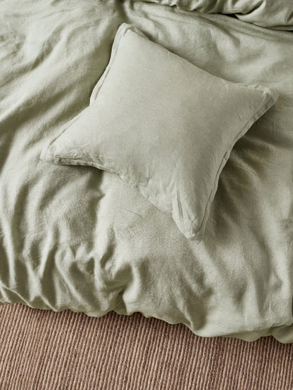 Pure Linen Nimes Wasabi Quilt Cover Set