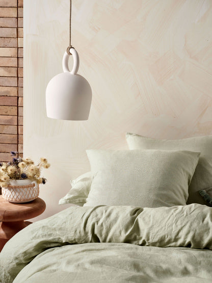 Pure Linen Nimes Wasabi Quilt Cover Set