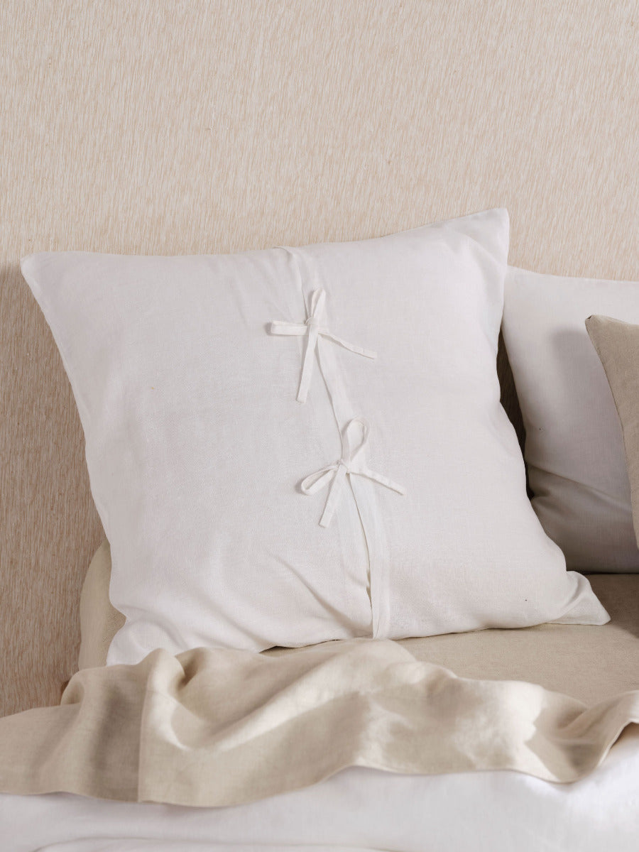 Pure Linen Nimes White European Pillowcase