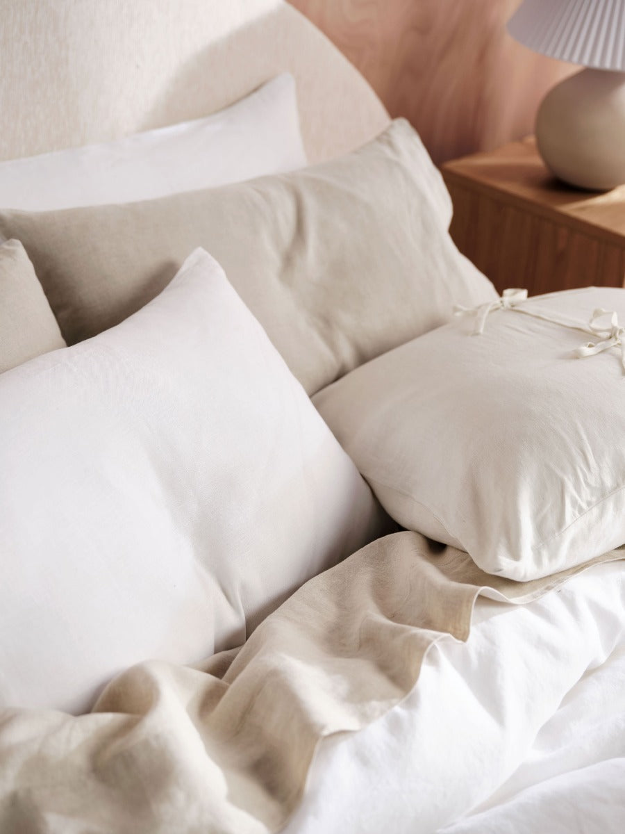 Pure Linen Nimes White Quilt Cover Set
