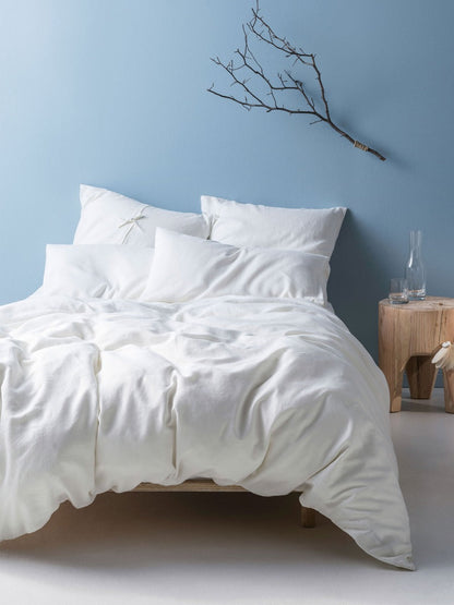 Pure Linen Nimes White Quilt Cover Set