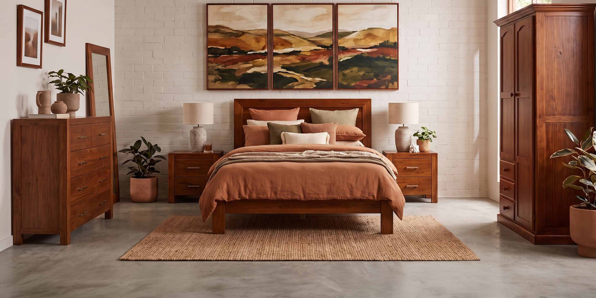 Cottesloe bedroom in terracotta