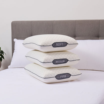 Three memory pillows labeled &
