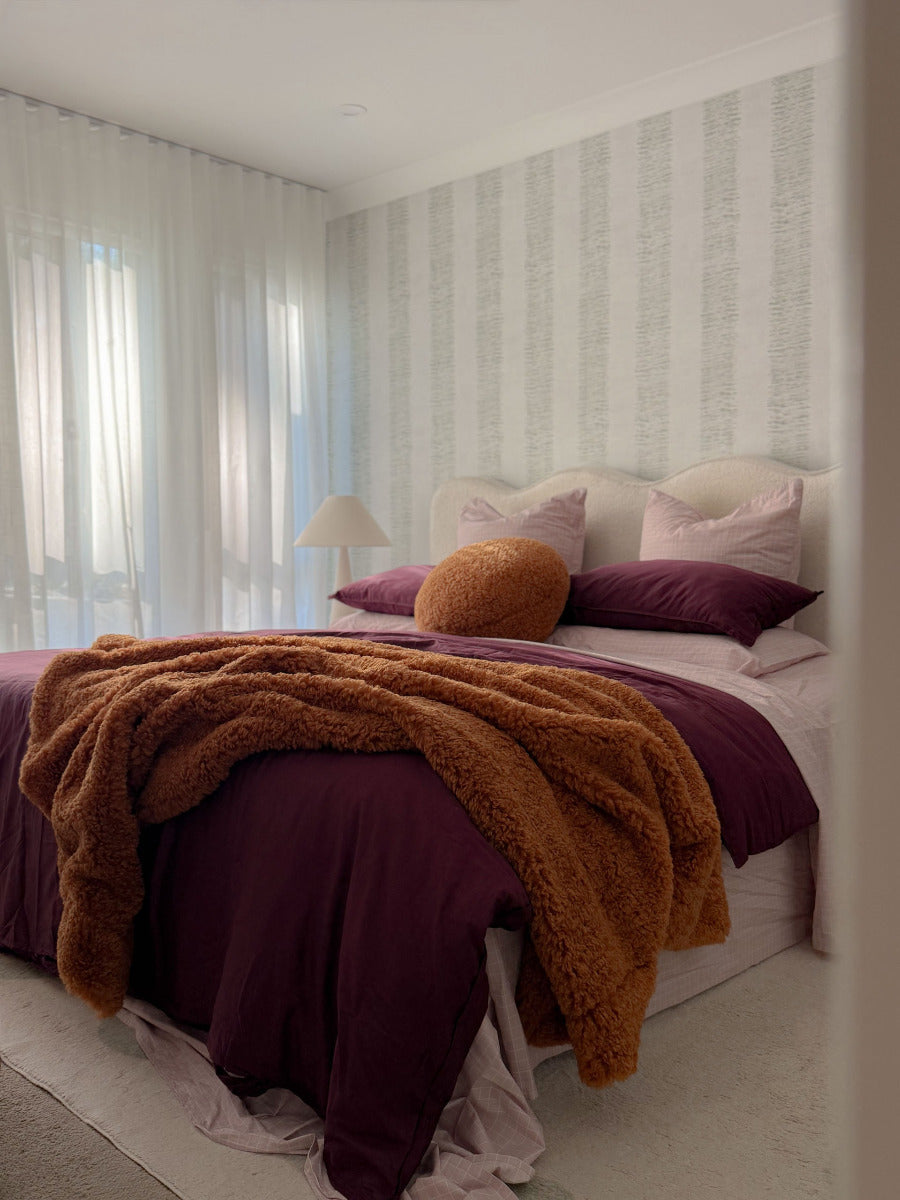 Surf Wash Plum 400TC Quilt Cover Set
