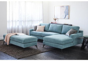 Como Fabric Lounge with Corner Chaise and Ottoman