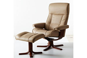 IMG Nordic 21 Large Leather Chair and Ottoman
