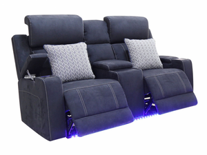 Zane Fabric 2 Seater Electric Sofa with Console